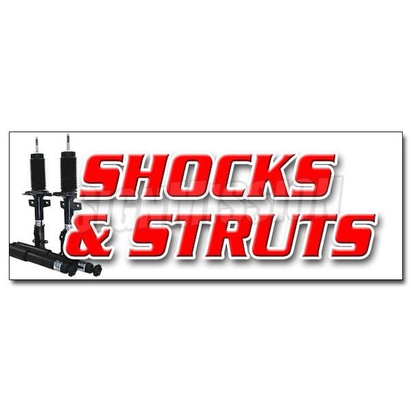 Safety Sign, 48 in Height, Vinyl, 18 in Length, Shocks and Struts